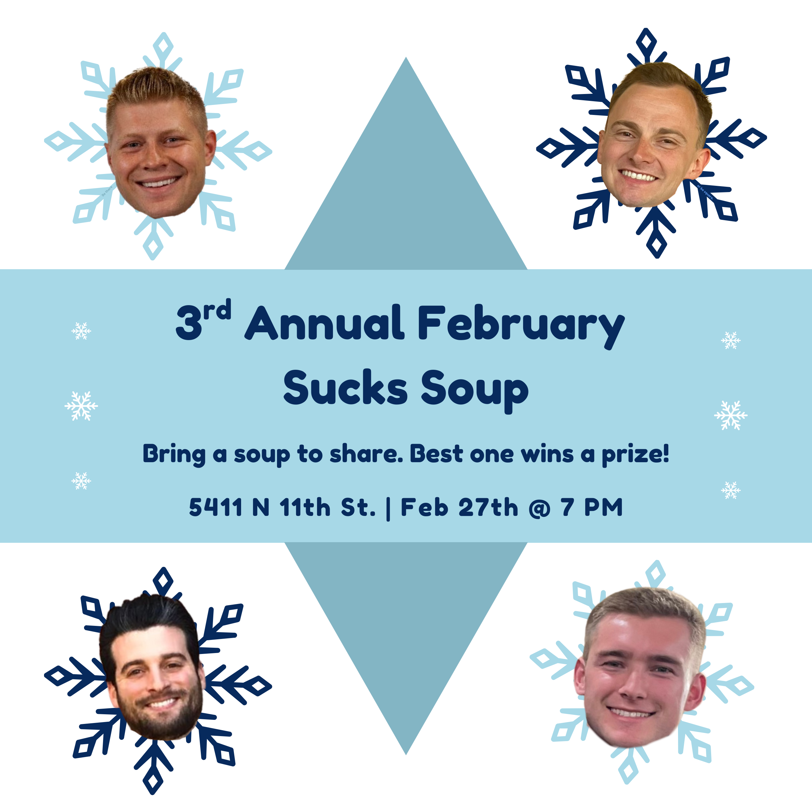 3rd Annual February Sucks Soup invitation flyer